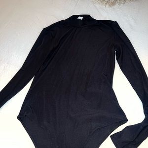 Black HM mock neck turtle neck body suit